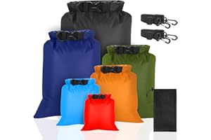 VFANDV Sac Étanche Léger 6 Pièces, 1.5/2.5/3/3.5/5/8L Nautique Sac à Sec Imperméables Sac Etanche Randonnée pour Kayak Dérive Submersible Nautiques Randonnée Camping en Plein Air (coloré)