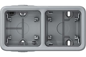 Legrand - 069672 Caja saliente 2 MEC. h Gris plexo II Comp. Ref. 6565140410