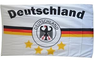 Flaggenfritze Fahne/Flagge Deutschland weiß 4 Sterne + gratis Sticker