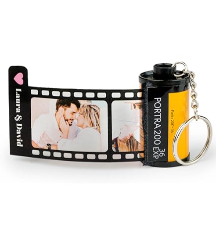 Portachiavi Personalizzati Con Foto Personalizzabile 15 Foto Portachiavi Coppia di Pellicola Fotografica Colorata Regalo per Compleanno Festa Della Madre Padre BFF Famiglia (film