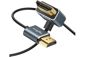 Twozoh Elastyczny kabel HDMI do HDMI pod kątem 270° 0,3M, ultracienki i smukły kabel HDMI obsługuje 3D/4K przy 60Hz