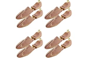 Sneakerprofi Lot de 4 paires d'embauchoirs en bois de cèdre véritable pour homme et femme avec double ressort, ajustement optimal et ventilation