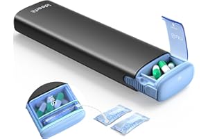 ‎IDEERFIT IDEERFIT Tablettenbox 7 Tage Pillendose [LFGB-zertifiziert] [Trockensicher] [Lichtgeschützt] Medikamentenbox Tabletten Pill Organizer Perfekt für unterwegs, im Büro oder auf Reisen, Klein (Schwarz)
