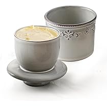 Beurrier En Acier Inoxydable Avec Couvercle Bambou 850 Ml - Hermétique, Va Au Lave-vaisselle Et Micro-ondes