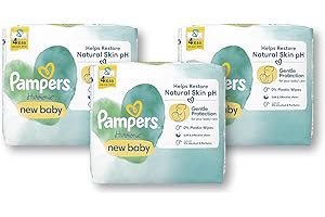 ‎PAMPERS Pampers Harmonie New Baby Chusteczki Nawilżane dla Niemowląt i Dzieci, 184 Sztuk (4 x 46), Bezzapachowe, Pomagają Chronić Skórę Przed Podrażnieniami