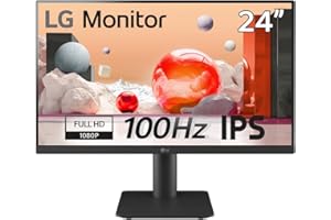 LG Standard 24MS550-B.AEU Ecran PC bureautique 24" - Dalle IPS résolution FHD (1920x1080), 5ms GtG 100Hz, NTSC 72% (CIE1931), inclinable, réglable en Hauteur