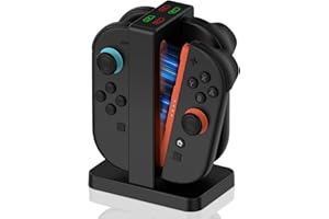 Diyife Ladestation für Nintendo Switch 2, [4 in 1] Neuestes Magnetisch Ladegerät für Controller, mit Typ-C Kabel und LED-Anzeige, Schnelles Ladestation Kompatibel mit Switch 2 JoyCons
