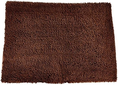 Soggy Doggy Microfiber Chenille Doormat for Wet Dog Paws, Large 26 x 36 Inch, Dark Chocolate No Bone