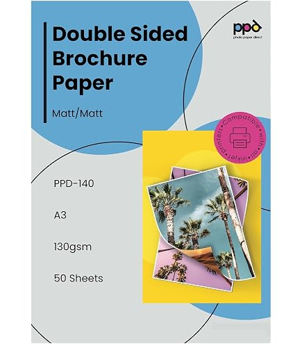 PPD 100 Sheets A4 Inkjet Brochure Flyer Paper 140gsm Double Sided
