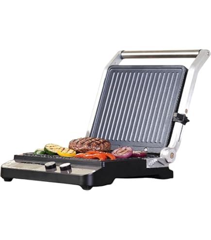 Philips Contactgrill - Temperatuursonde en 8 Presets grill met groot grilloppervlak. Digitale Temperatuurregeling. Gemakkelijk Schoon te Maken ( HD6307/70