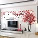 Produktbild Haihuic 3D Wandtattoo Bäume & Vögel DIY Wandaufkleber Fernseheinstellungs-Wand-Sofa-Hintergrund für Wohnkultur Wohnzimmer Kinderzimmer 1m x 2m / 39 x 79 Zoll (Rot)