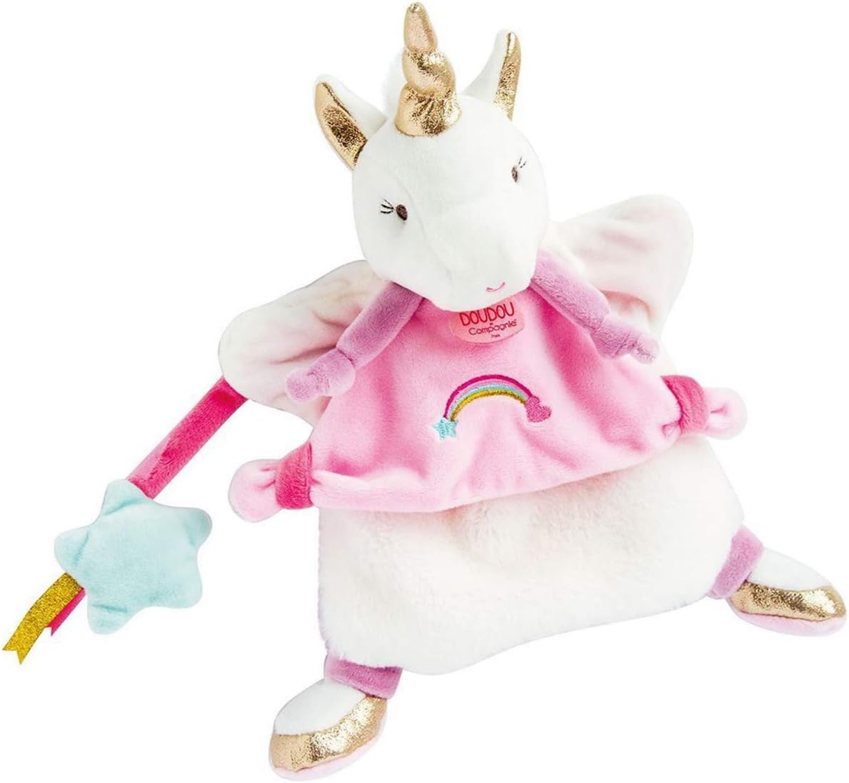 Doudou et Compagnie DC3320 - Marioneta de mano, 25 cm, color rosa y blanco