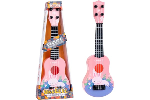 Guitare ukulélé pour Enfants, 36cm Guitare Jouet à 4 Cordes réglables, Instrument de Musique ukulélé pour Enfants, Mini Guitare Musicale éducative pour Tout-Petits Garçons Filles Cadeaux (B)