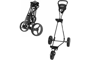 Caddymatic Golf Continental 3 Wheel Folding Golf Push/Pull Cart Black