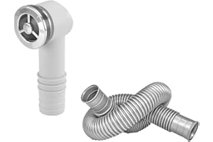 Qrity 1 PCS Overflow Pipes, Bathroom Ceramic Basin Sink Overflow Marble Sink Overflow Tube, 36x36mm Round Interface, Tube Length 450mm