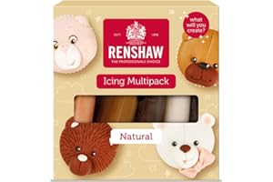 Renshaw Fondant Icing Multipack Natural Colours 5x100g - Pâte à Sucre Prêt à l'Emploi - Idéal pour Recouvrir et Décorer Gâteaux, Cupcakes et Biscuits - 5x100 g