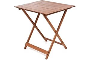 FRASM Tavolo tavoli legno pieghevole 60 x 80 regolabile in altezza colore noce lucido tavolo da giardino da balcone richiudibile