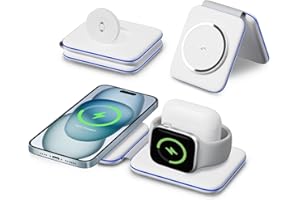 APETIY Bezprzewodowa ładowarka do iPhone'a serii 15/14/13/12, Apple Watch ładowarka do serii 9/Ultra/8/7/6/5/4/3/2/SE, bezprzewodowa stacja ładująca 3 w 1 do AirPods 1/2/3/Pro/Pro2 magnetyczny stojak