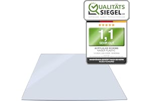 KAISER plastic® Vetro acrilico | spessore 2 mm | trasparente e trasparente | resistente ai raggi UV | diverse dimensioni (400 x 600 mm – 2 mm)