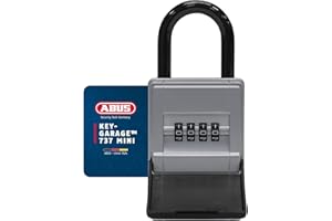 ABUS KeyGarage 737 Mini - Schlüsselbox mit Bügel zur Befestigung - für bis zu 8 Schlüssel oder kleine Wertgegenstände - Schwarz-Silber