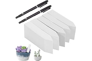 ‎JOKILY 500 Stück Plastik Pflanzschilder Pflanzenstecker 10 x 2 cm, Weiß Pflanzenetiketten, Wetterfest Kunststoff Garten Etiketten mit 2 Schwarzen Stiften, Gartenpflanze Tags Pflanzen Etiketten Marker