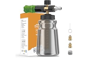 DANCINGBOAR Snow Foam Lance Compatible with 1/4" Quick Connect Pressure Washers, 1L Adjustable Soap Dispenser Snow Foam Cannon for Car Wash and Cleaning