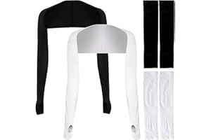 BDSHUNBF 4 Pcs Cooling Shawl Arm Sleeves, Sun Protection Arm Sleeves Anti-UV Protection Shawl with Finger Hole For Cycling Driving Fishing Golfing