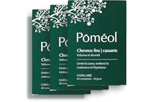 POMÉOL POMEOL CAPILLAIRE | Complément Alimentaire Cheveux Fins & Cassants | Spécial volume et densité - Accélère la croissance | 120 comprimés, 90 jours