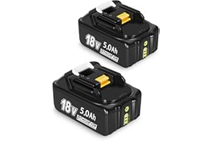 Abeden Replacement for Makita Battery 18 V 5 Ah, 90 Wh BL1850B Li-Ion Replacement Battery with Intuitive LED Indicator Compatible with BL1860 BL1850 BL1840 BL1830 BL1820