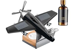 HADAVAKA Solar Cessna Aircraft With Unique Fragrance Car Air Fresheners Ornaments, Aircraft Shaped Car Decoration, Solar Energy Rotate Airplane Aromatherapy Decor, For Car Office Home (black)