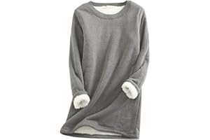 AMhomely Christmas Sweatshirt for Women - Ladies Thick Fleece Sweatshirt Casual Pullover Christmas Velvet Warm Underwear Tops for Work Officce Sale Clearance UK Size S-5XL