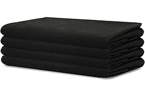 SWEETNEEDLE Sweet Needle - Confezione da 4 - Tovaglioli oversize in cotone 100% 45 cm x 45 cm (18" x 18"), NERO - Tessuto spesso per l'uso quotidiano con angoli arrotondati