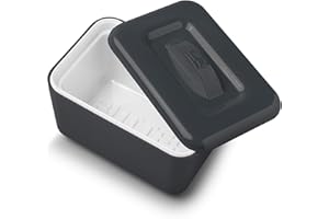 Zeal Beurrier isotherme double paroi avec couvercle en mélamine gris foncé G265T