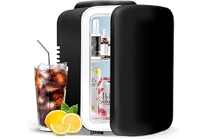 Simple Deluxe Mini Fridge,4L/6 Can Portable Cooler & Warmer Freon-Free Skincare Fridge,Provide Compact Space for Skincare,Beverage,Makeup,Cosmetics for Table Top Office,Bedroom,Black