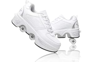 LDTXH Patins À roulettes Déformation Patins, Quatre Roues Deform Wheels Skates Roller Shoes 2 en 1 Automatiques Rétractables Patins à roulettes Garçons Filles De Plein Air Sneakers