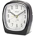 OREVA Alarm Table Clock with 4 Step Snooze Buzzer Sound (9 cm x 6.1 cm x 10.3 cm, AA3097)(White)
