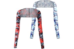 SSRDFU Arm Warmers Refroidissement Châle - 2 pcs Bras Manchette de Sport Trous Doigts Crème Manchon Protection Solaire Refroidisseur Haussement d'Epaules Enveloppement Golf Châle Manches Dames