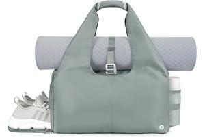 SPORTSNEW Sac de Sport Yoga Gym Femme Compartiment de Chaussures Indépendant Poche Humide Disponible pour Weekend Voyage Multi Compartiment, Gris