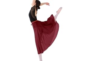 MUNAFIE Ballett Rock Damen Chiffon Wickelrock Ballettkleidung Verstellbare Taille Krawatten Tanz Röcke für Damen und Mädchen