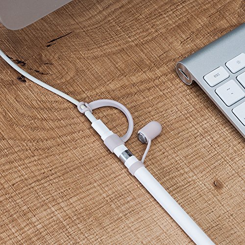 [3 Stück] FRTMA für Apple Bleistift Kappe/Apple Bleistift Kappe Halter/Lightning Kabel Adapter Leine für iPad Pro Bleistift (Lavendel) - 3
