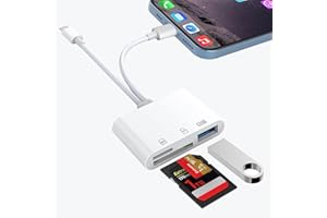 FANOYO Lector de Tarjetas SD para i-Phone/i-Pad, 3 en 2 Adaptador Tarjeta SD USB C a SD/TF/USB, Lector Tarjetas Compatible con para i-Phone15/MacBook/Samsung