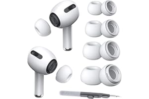 MIMIROOM 4 Paia Ricambio per Gommini Airpods Pro/Pro 2, Gommini Auricolari, Gommini per AirPods Pro e AirPods Pro 2, Silicone Gommini Cuffie, Custodia per Trasporto + 1 Penna Pulizia Inclusa(XS/S/M/L)