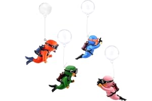 ZHjuju Aquarium Plongeur Décoration,4 pièces Décorations d'aquarium Décorations Flottantes d'Aquarium Accessoires de Paysage pour Aquarium, Convient à Tous Les Types d'Aquariums