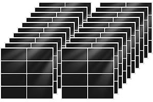 FINDAT Czarne prostokątne naklejki 40 x 19 mm, samoprzylepne etykiety do oznaczania kolorami, winylowe, wodoodporne, usuwalne plakietki z imieniem do biura, domu, biznesu, 160 sztuk