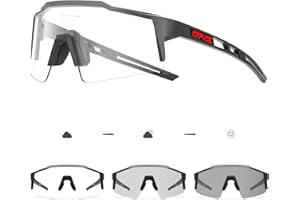 KAPVOE Photochromatische Selbsttönend Fahrradbrille TR90 Rahmen für Herren Damen Jungen Mädchen Klar Sportsonnenbrille