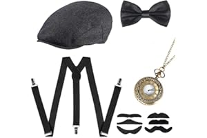 JIAJIAYI 1920s Accessori,Set di accessori 1920,Accessori da uomo anni '20, Costume Gatsby Mafia anni '20,Accessori Great Gatsby per feste a tema