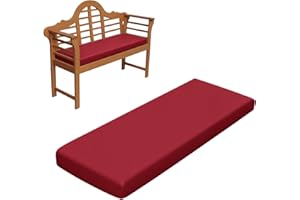 RZYW Cuscino per Panca da Esterno Impermeabile Spesso 5cm, Cuscino Sedile per Mobili di Ricambio Lavabile Cuscino Panca Antiscivolo, Cuscini per Panche da Giardino Patio,Rosso,145x35cm