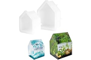 BUBUNY Epoxidharz Formen Hausformen 2 Stück,Resin Gießharz Silikonform, Silikonformen Epoxidharz für Blumenkonservierung,DIY-Harzkunst, Kristallgeschenk,Wohnkultur für Anfängerset,DIY Erhaltung von Blumen
