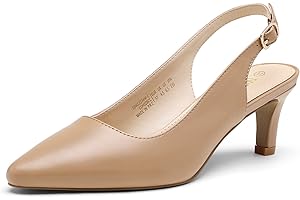 DREAM PAIRS Scarpe di Sandalo Décolleté Classiche a Ounta con Fibbie e Cinturini Posteriori da Donna Kitten Heels