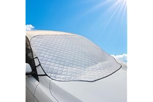 NOYVYDS Couverture Pare Brise Voiture,Pare Soleil Voiture Pare Brise Avant,Contre Les Rayons UV,Magnétique,Universelle pour Plupart des Véhicules 189 * 117cm,Argenté